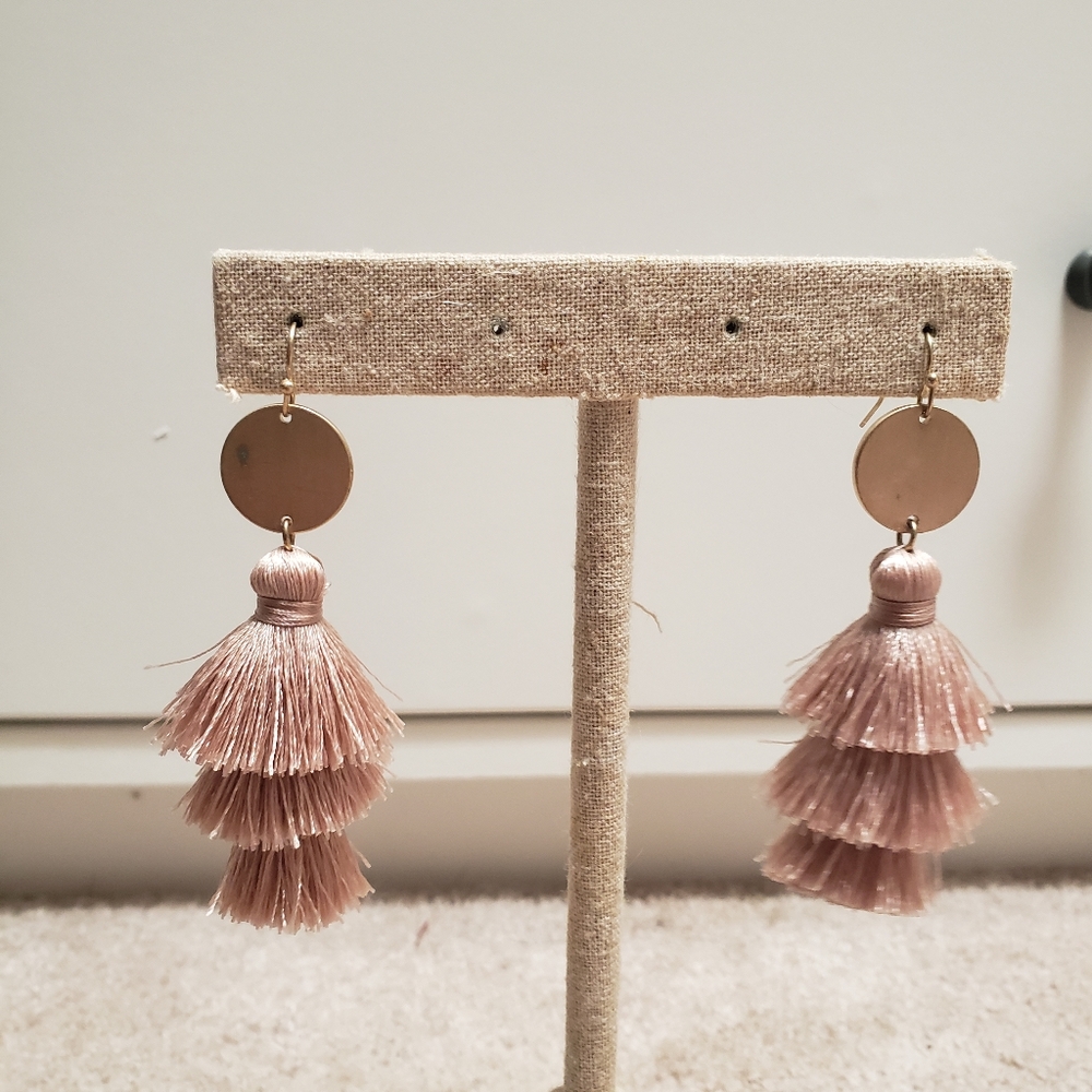 Pink Tassel Earrings